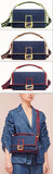 Baguette Large Blue Denim Bag - Fluorescent Yellow, Neon Orange, Red