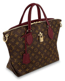 Flower Zipped MM Monogram Tote - Black, Bordeaux/Red, Beige