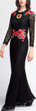 Rose Lace Maxi Dress, Black