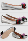 Metallic Leather Ballet Flat
