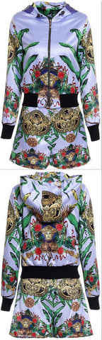 Multi Printed Jacket & Short Set