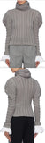 'Countess of Greystoke' Puff Shoulder Knit Turtleneck Top
