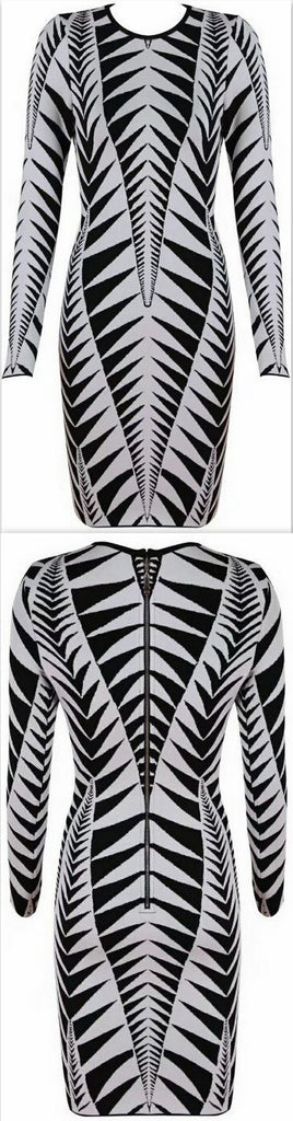 'Jagged Edge' Knit Bodycon Mini Dress
