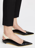 20mm Patent Leather Slingback Flats