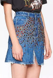 Crystal Denim Skirt