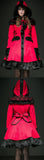Contrast Fur-Trimmed Red Riding Hood Coat