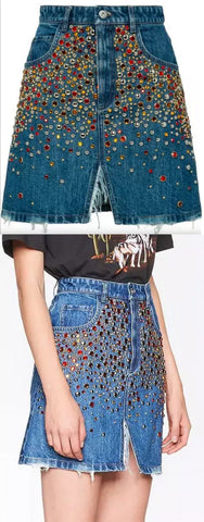 Crystal Denim Skirt