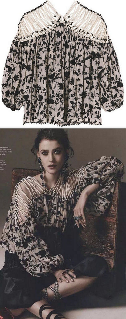 Strappy Embroidered Top
