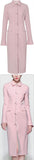 Pearl-Embellished Pink Midi Coat-Dress