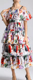 Ruffled Tiered Floral-Print Dress