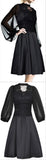 Black Tulle-Sleeve Lace Evening Dress
