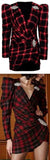 Plaid Mini Dress with Appliques