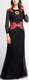 Rose Lace Maxi Dress, Black