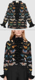 Butterfly Print Shirt with Ruffle Detail | DESIGNER INSPIRED FASHIONS