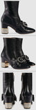 Leather Ankle Boot with Removable Leather Bow