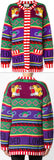Tiger Instarsia Knit Cardigan Sweater
