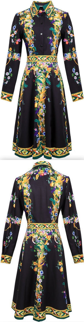 Floral Print Shirt Dress