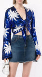 Sequined Hem Knot Top