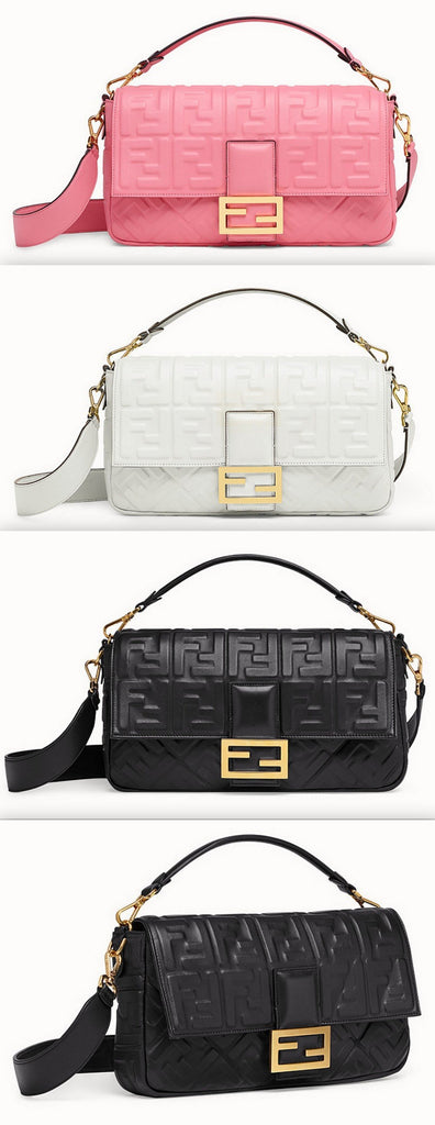 Baguette Large Leather Bag - Pink, White, Black | DESIGNER INSPIRED FASHIONS