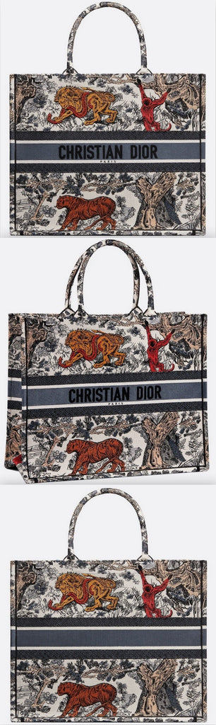 Embroidered Canvas Book Safari Tote Bag | DESIGNER INSPIRED FASHIONS
