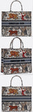 Embroidered Canvas Book Safari Tote Bag | DESIGNER INSPIRED FASHIONS