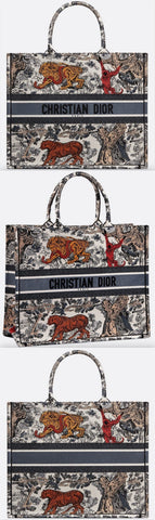 Embroidered Canvas Book Safari Tote Bag | DESIGNER INSPIRED FASHIONS