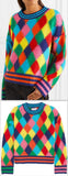 Diamond-Stitched Wool-Blend Sweater