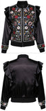 Floral Embroidered Ruffled Jacket