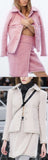 Tweed Jacket & Skirt Set, Pink or Light Beige