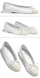 Logo Lambskin & Goatskin Ballerina Flats