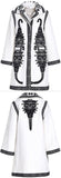 Embroidered Jacquard Coat, White