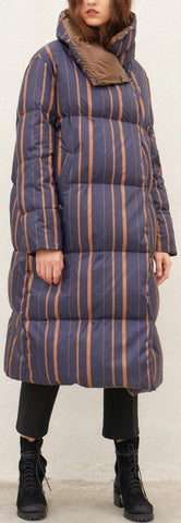 Striped Down Coat