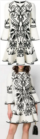 Jacquard Knit Mini Dress