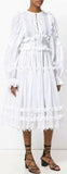 Ruffle-Trim Dress, White