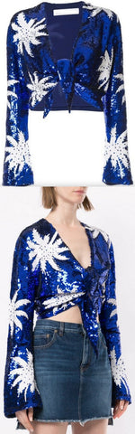 Sequined Hem Knot Top