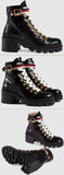 Leather Ankle Boot with Sylvie Web