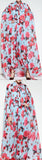 Floral Rose Printed Cape & Jumpsuit