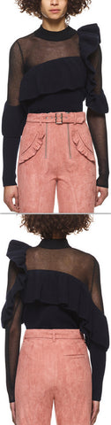 Asymmetric Frill Sweater