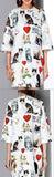 Cat & Heart Print Half-Sleeve Coat