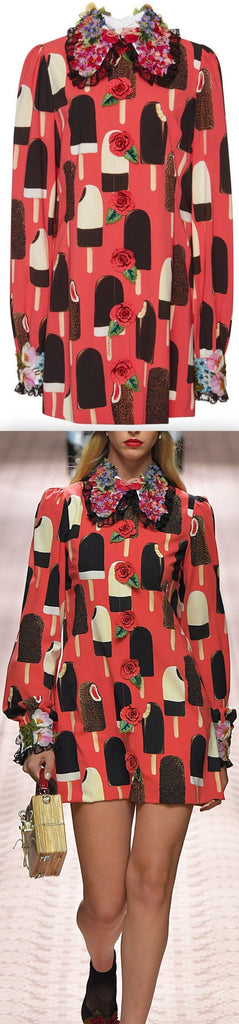 Embellished Ice Cream Charmeuse Dress