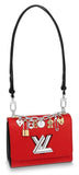 Twist MM Epi Leather Handbag with Charms, Red