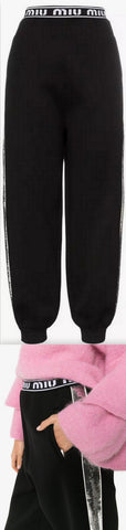 Logo Band Sequin Stripe Track Pants