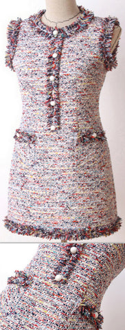 Frayed Mini Tweed Dress