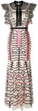 Embroidered Geometric Dress, White