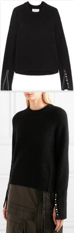Crystal Embellished Sweater, Black
