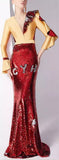 Bead and Sequin-Embellished Gown