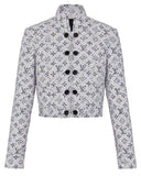 Logo Standing Collar Jacket and Skirt Set