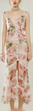 Button-Down Floral Lace-Paneled Dress