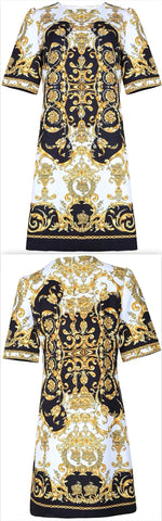 Baroque Print Embellished Mini Dress | DESIGNER INSPIRED FASHIONS