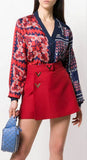 Printed V-Neck Cardigan
